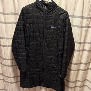 Patagonia Men's Black Long Quilted Coat